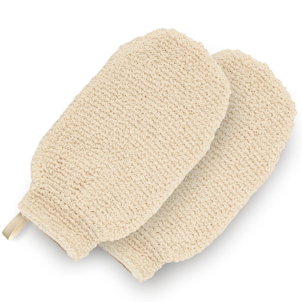GUARD&MARINE Natürliche Duschhandschuhe aus Hanf – Peeling-Badhandschuhe für sanfte Hautreinigung und Körperpeeling – Set mit 2 Waschhandschuhen für Männer und Frauen