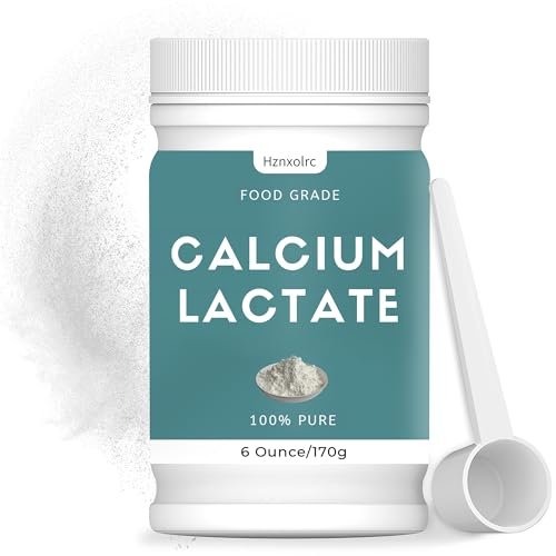 6 oz Calciumlactat-Pulver – 100 % reines Calciumlactat in Lebensmittelqualität für Knochengesundheit, Frische und Geschmack