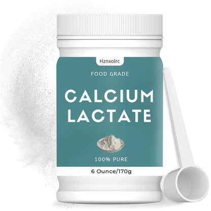6 oz Calciumlactat-Pulver – 100 % reines Calciumlactat in Lebensmittelqualität für Knochengesundheit, Frische und Geschmack