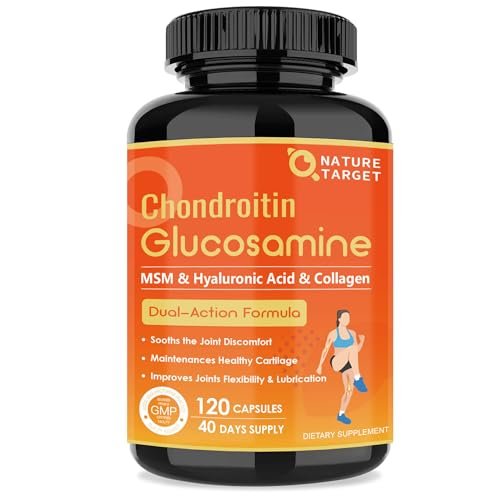 NATURE TARGET Glucosamin Chondroitin – Gelenkergänzung für Frauen & Männer, mit MSM, Kollagen, ohne Schalentiere, 120 Kapseln