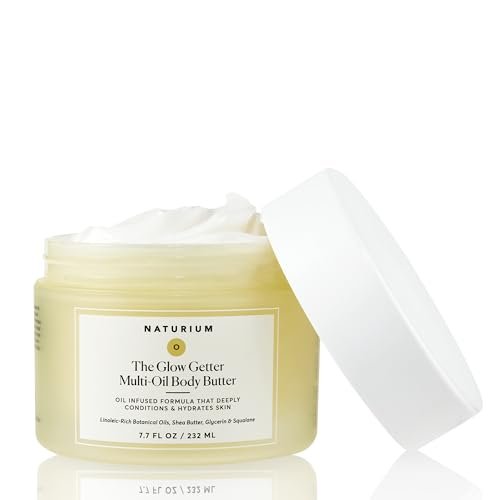 Naturium The Glow Getter Whipped Multi-Oil Body Butter – Straffende Körpercreme & Feuchtigkeitscreme mit Sheabutter, 7,7 fl oz