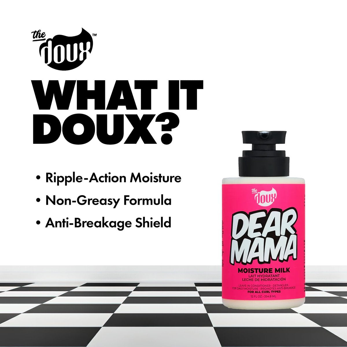 The Doux DEAR MAMA Moisture Milk – Leave-in Conditioner für lockiges Haar mit Aloe & Ananas – Curl Refresher, Entwirrer & Tiefenpflege für natürliches Haar