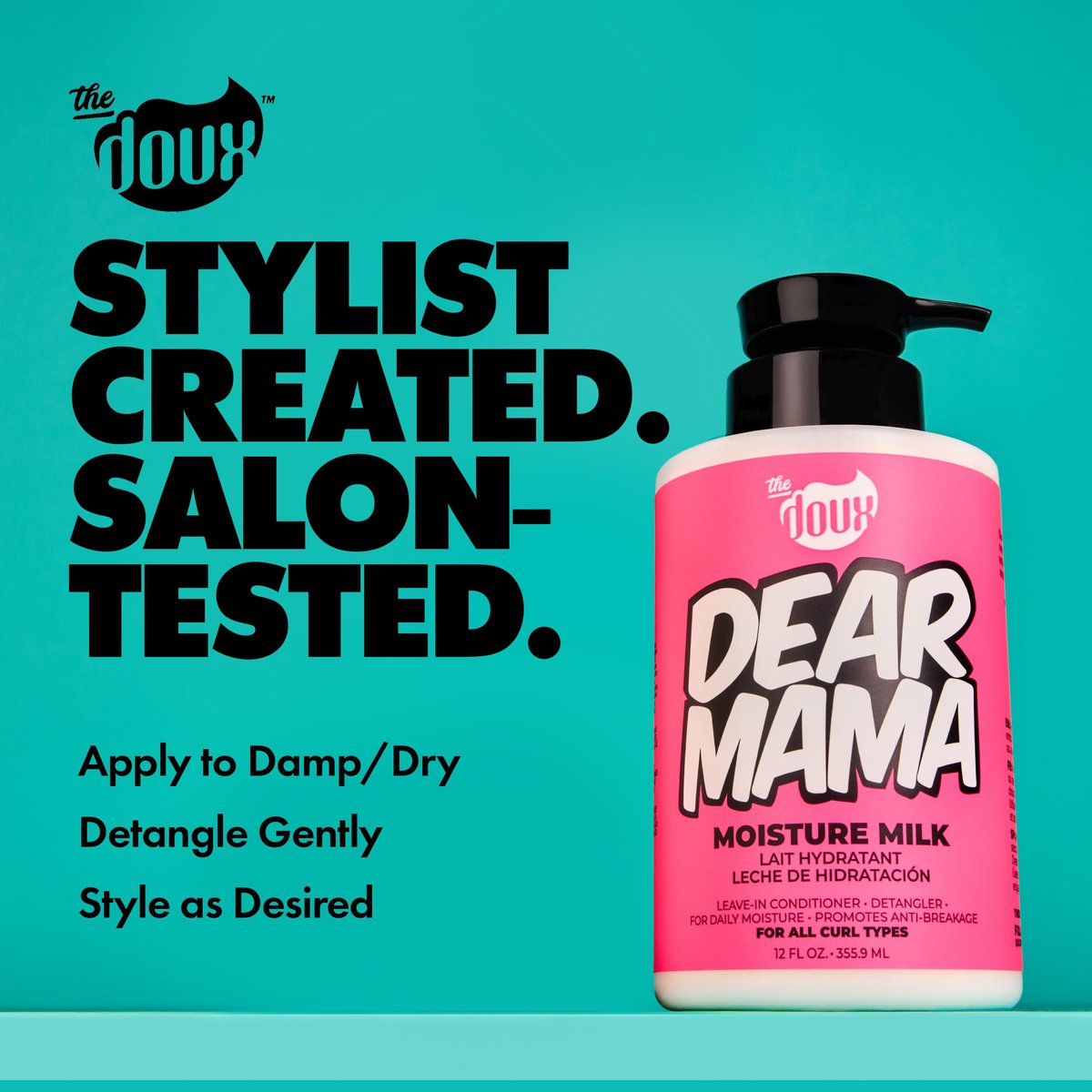 The Doux DEAR MAMA Moisture Milk – Leave-in Conditioner für lockiges Haar mit Aloe & Ananas – Curl Refresher, Entwirrer & Tiefenpflege für natürliches Haar