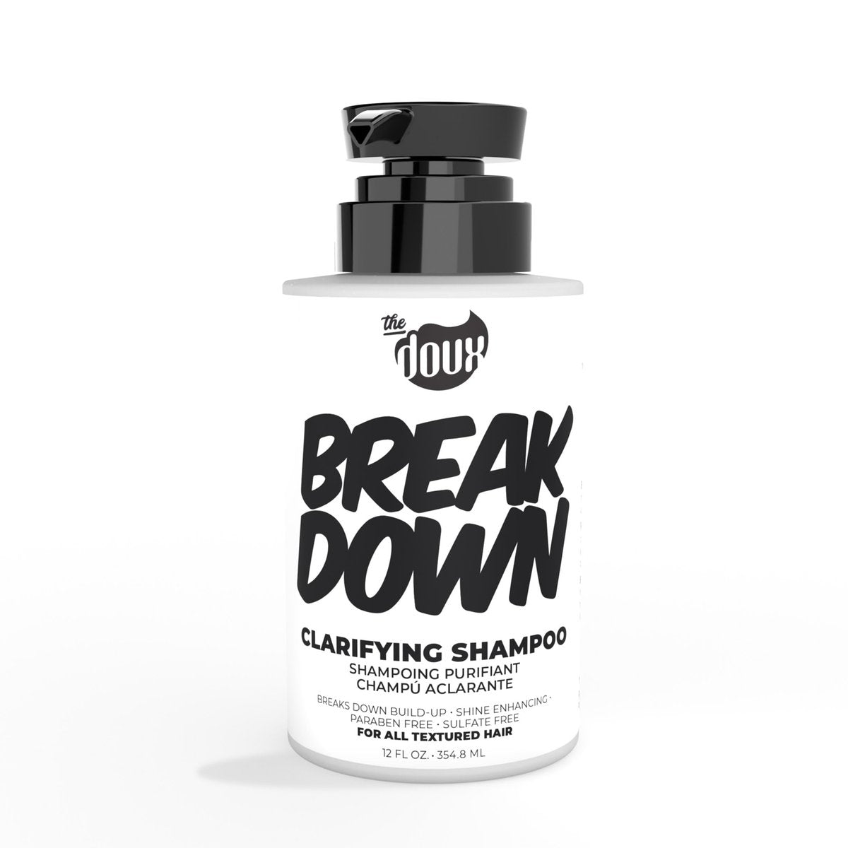 The Doux BREAKDOWN Reinigungsshampoo für lockiges & strukturiertes Haar – Vitamin E & Rosmarin Detox-Shampoo für Männer & Frauen – Sulfatfrei, Anti-Rückstands- & Anti-Fett-Haarreiniger