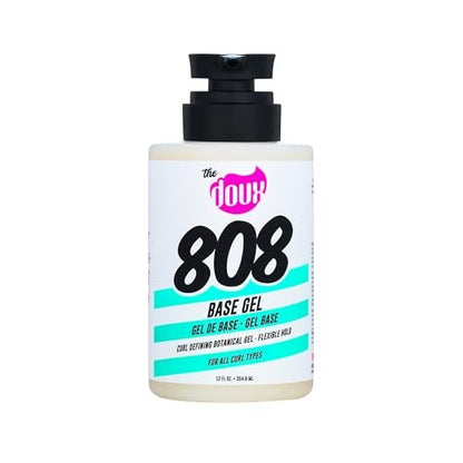 The Doux 808 Base Curl Defining Gel – Medium Hold Styling Gel mit Honig, Aloe & Eibischwurzel – Anti-Frizz Lockenverstärker für Wash and Go, Twist-Outs, TWA & alle Lockentypen