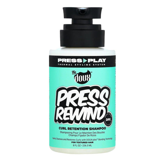 The Doux PRESS REWIND Curl Retention Shampoo für lockiges Haar – Anti-Frizz feuchtigkeitsspendendes Shampoo mit Aloe & Pataua-Öl – Frizz-Kontrolle für Männer & Frauen – Sulfatfrei, 237 ml