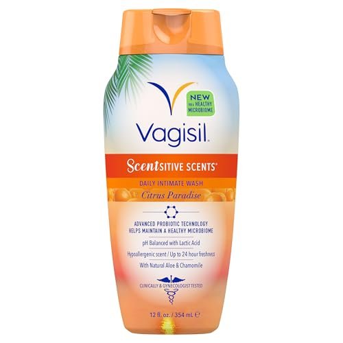 Vagisil Intimwaschgel für die Intimhygiene, Scentsitive Scents, pH-ausgeglichen und gynäkologisch getestet, Citrus Paradise, 355 ml (1er-Pack)