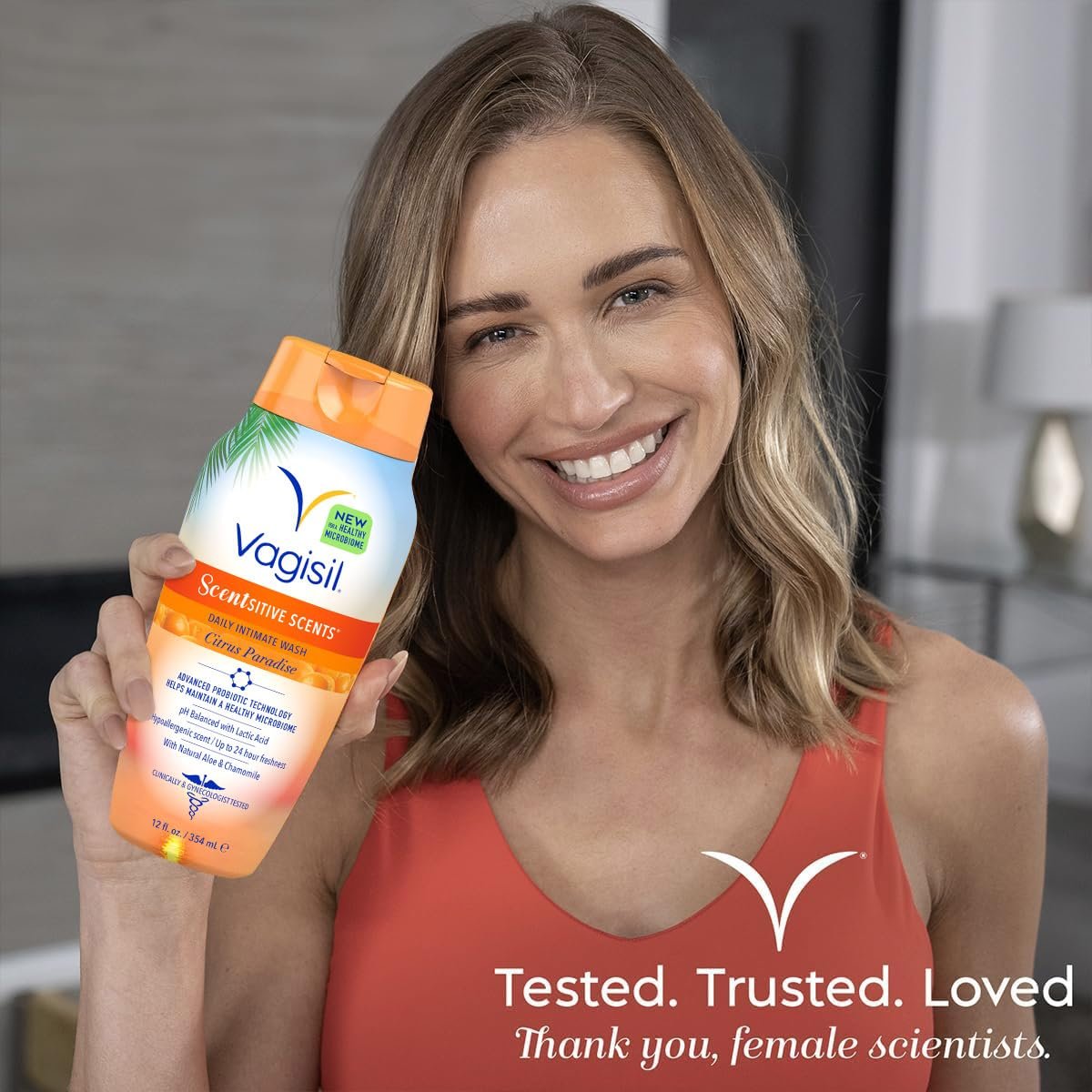 Vagisil Intimwaschgel für die Intimhygiene, Scentsitive Scents, pH-ausgeglichen und gynäkologisch getestet, Citrus Paradise, 355 ml (1er-Pack)