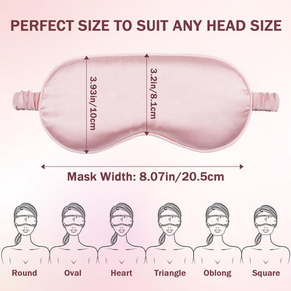 Amrules Schlafmaske Set mit 2 Stück, verstellbare Seiden-Augenmaske für erholsamen Schlaf, weiche Schlafbrille für Frauen, ideal zur Lichtblockierung, Reduzierung von Schwellungen und Verbesserung der Schlafqualität (Rosa & Schwarz)