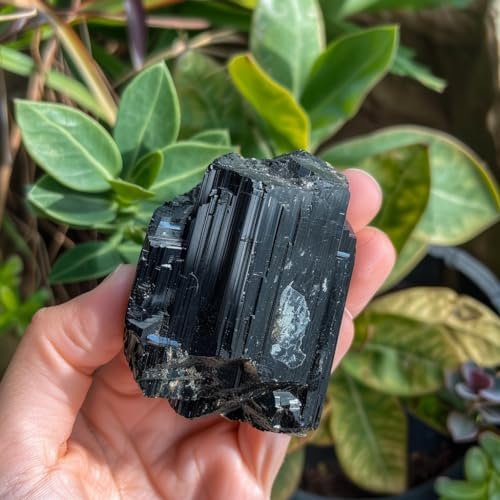Luckeeper 0,5 lb Schwarzer Turmalin Rohsteine – Bulk Heilsteine für Tumbling, Drahtwickeln, Wicca, Reiki, Meditation