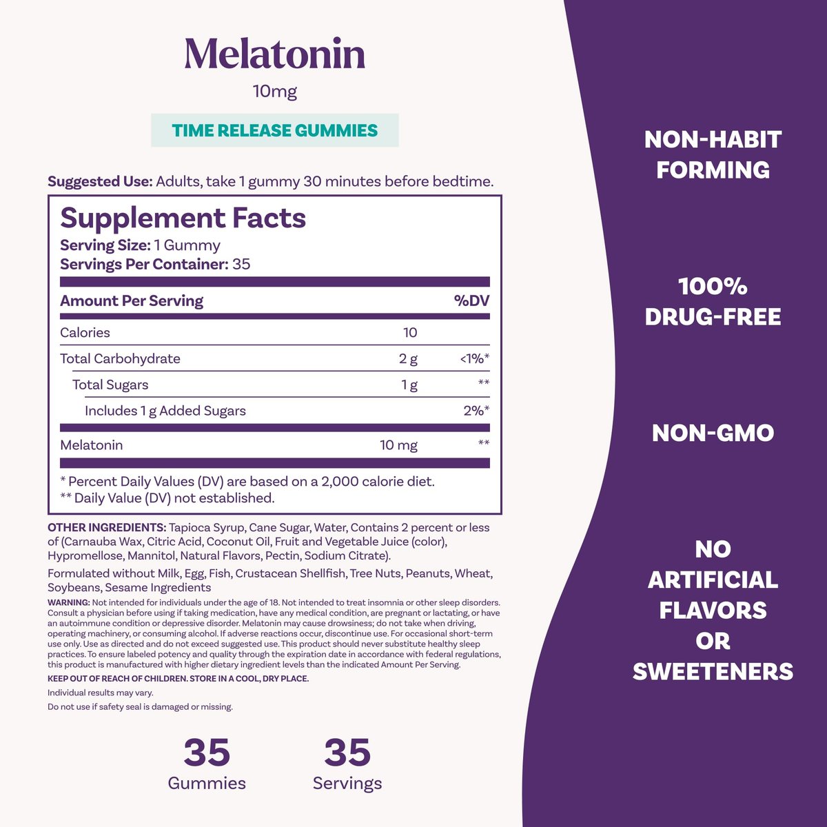Natrol 10 mg Melatonin Gummies, Zeitfreisetzende Schlafgummis für Erwachsene, Minimiert Aufwachphasen, Erdbeergeschmack, 35 Stück, 35-Tage-Vorrat