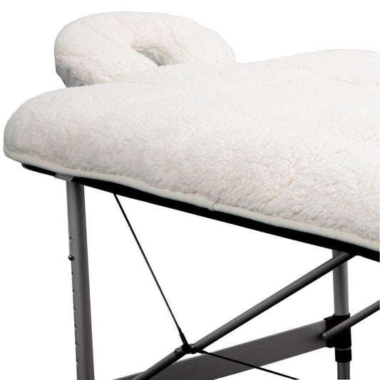 ForPro Premium Quilted Fleece Tischauflage-Set, Natur, Extra Weich, Hypoallergen, für Massagetische, Inklusive Tischauflage und Gesichtsauflage