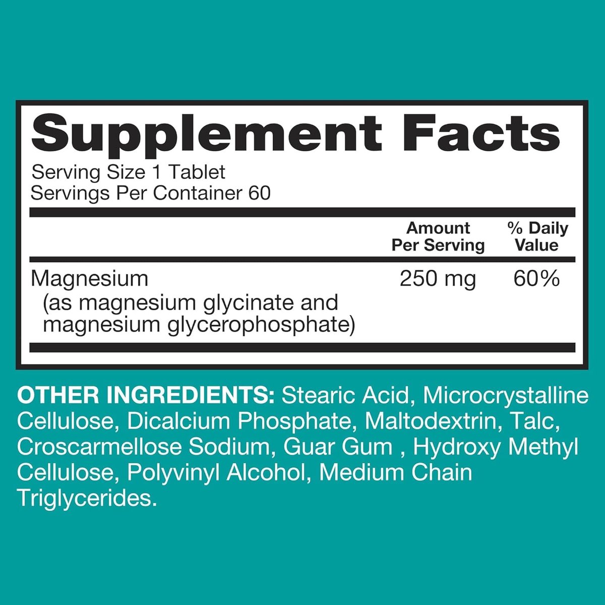 Qunol Magnesium Glycinat-Komplex, Magenschonend, 250mg pro Kapsel, Hochabsorbierendes Magnesium, Nahrungsergänzungsmittel für Nerven, Knochen und Muskeln, 60 Kapseln