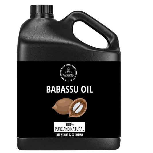 Naturevibe Botanicals Babassuöl 32 Unzen – 100% rein und natürlich, ideal für Haut- und Haarpflege