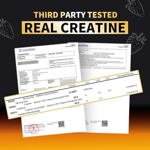 Nutravita NSF-zertifizierte Creatine Gummibärchen - Creatin-Monohydrat-Gummis für Männer und Frauen - 5 g Creatin-Monohydrat pro Portion - Zuckerfrei, Vegan, Erdbeergeschmack, 120 Stück