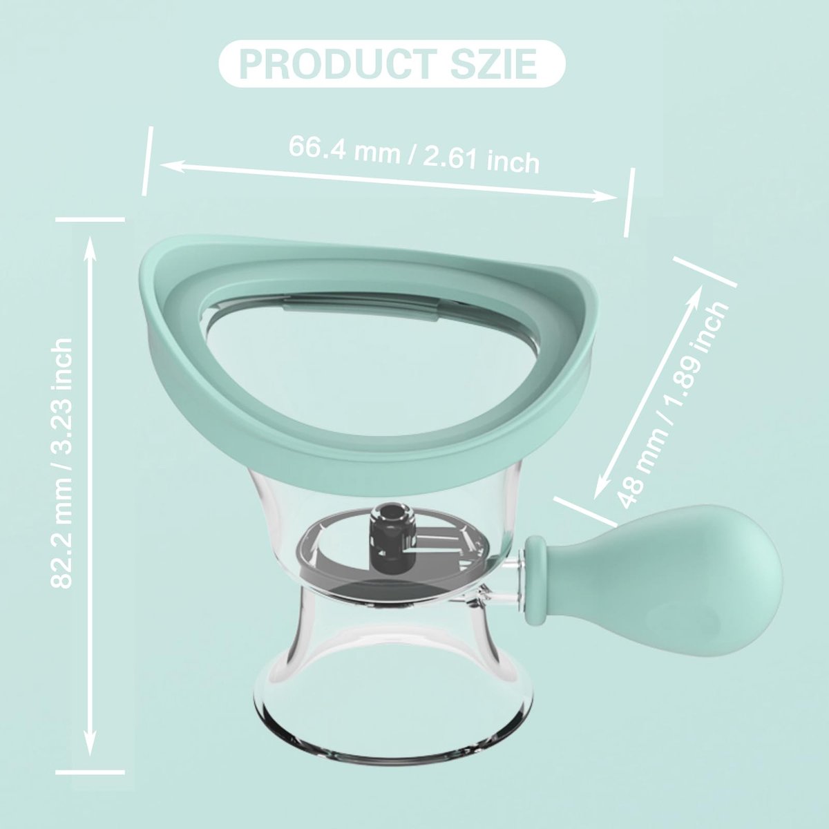 Augenspülbecher aus Silikon – Manuelles Druckluft-Augenspülset für erfrischte Augen, schnelle Linderung bei müden Augen, Entfernung von Staub und Make-up-Reizstoffen (Blau)