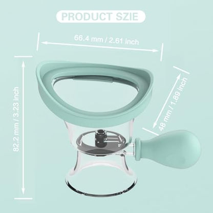 Augenspülbecher aus Silikon – Manuelles Druckluft-Augenspülset für erfrischte Augen, schnelle Linderung bei müden Augen, Entfernung von Staub und Make-up-Reizstoffen (Blau)