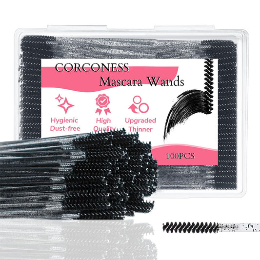 Corconess 100 Stück Mini Spoolies für Wimpernverlängerungen, Einweg-Lash-Spoolies, Mikro-Augenbrauenbürste, Wimpernbürstchen, Mascara-Stäbchen, Lash Tech Zubehör