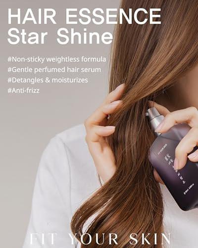 FIT YOUR SKIN Star Shine Hair Essence (100 ml) – Perfumer-Kreiertes Blumen-Moschus Haaröl Serum – Leichte Anti-Frizz Pflege für fliegende Haare & trockene Spitzen, mit Sacha Inchi & Arganöl, nicht fettend, K-Beauty