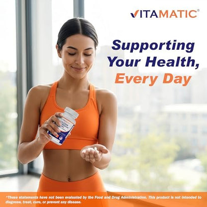 Vitamatic Calcium Magnesium Zink D3 Boron | 365 überzogene Tabletten | Calcium 1200 mg, Magnesium 420 mg, Zink 25 mg, Vitamin D3 1000 IE, Bor 1 mg | Non-GMO | Glutenfrei | Hergestellt in USA