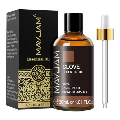 MAYJAM Gewürznelkenöl – Reines ätherisches Öl, 30 ml für Diffuser, Seifen- und Kerzenherstellung, ideal für Zuhause, Büro, Auto und Yoga
