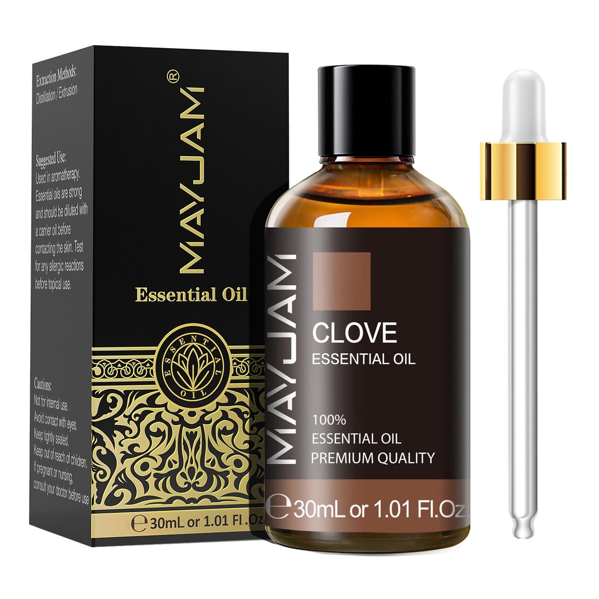 MAYJAM Gewürznelkenöl – Reines ätherisches Öl, 30 ml für Diffuser, Seifen- und Kerzenherstellung, ideal für Zuhause, Büro, Auto und Yoga
