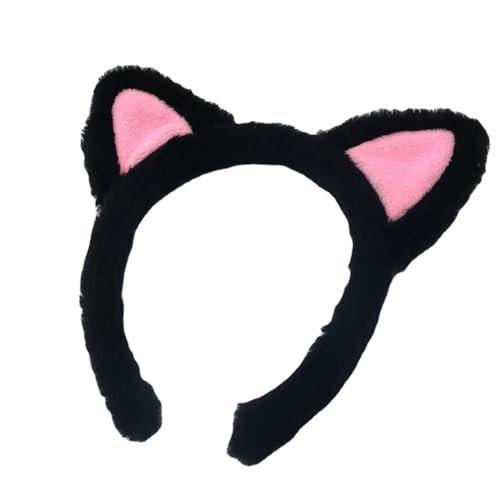 Plüsch Katzenohren Stirnbänder – Weiche Haaraccessoires für Make-up, Dusche, Teenager-Mädchen und Frauen