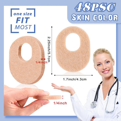 WILLBOND 48er Pack Hornhautpads, weich, 1/4 Zoll dick, oval, mit Kleber, für Männer und Frauen, zur Schmerzlinderung (Nude, 1/4 Zoll)