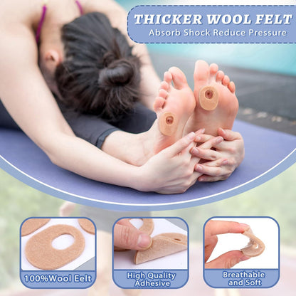 WILLBOND 48er Pack Hornhautpads, weich, 1/4 Zoll dick, oval, mit Kleber, für Männer und Frauen, zur Schmerzlinderung (Nude, 1/4 Zoll)