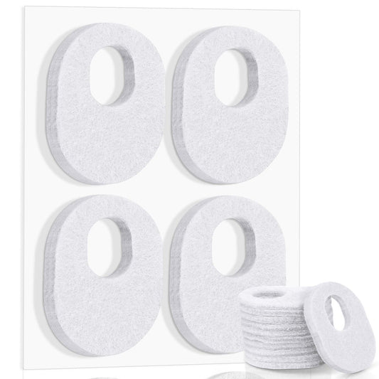 WILLBOND 48 Stück Hornhautpads weich 1/4" dick oval Fußpflaster Filzpolster selbstklebend für Männer Frauen Füße Zehen Schmerzlinderung (Weiß, 1/4 Zoll)