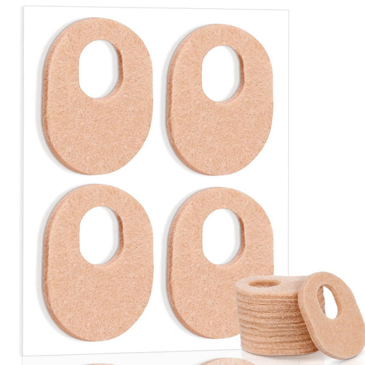 WILLBOND 48er Pack Hornhautpads, weich, 1/4 Zoll dick, oval, Maispads, 1/8 Zoll Filz-Hornhautpolster, selbstklebend, für Männer und Frauen, Fuß- und Zehenschmerzlinderung (nude, 1/8 Zoll)