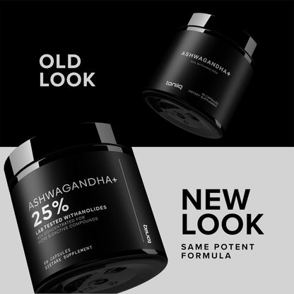 Toniiq Ashwagandha – Ultrahochwirksamer 40:1 Extrakt mit 25 % Withanoliden – Wild geerntet in Indien – Hochkonzentriert & laborgeprüft – 60 Kapseln