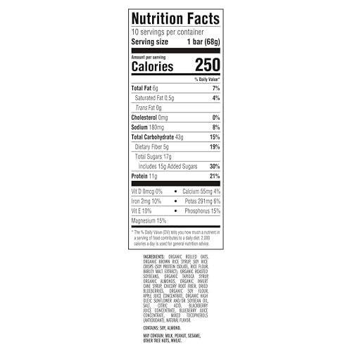 CLIF BAR – Energie- und Proteinriegel – Blaubeer-Mandel-Crisp – Mit Bio-Hafer – Non-GMO – (10er Pack)