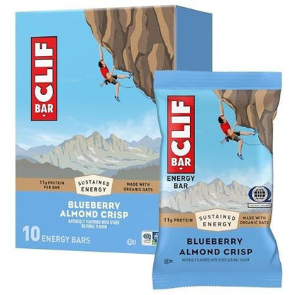 CLIF BAR – Energie- und Proteinriegel – Blaubeer-Mandel-Crisp – Mit Bio-Hafer – Non-GMO – (10er Pack)