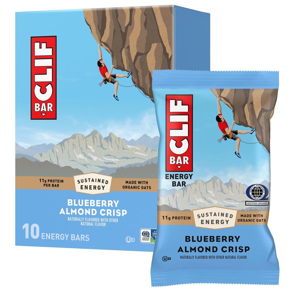 CLIF BAR – Energie- und Proteinriegel – Blaubeer-Mandel-Crisp – Mit Bio-Hafer – Non-GMO – (10er Pack)