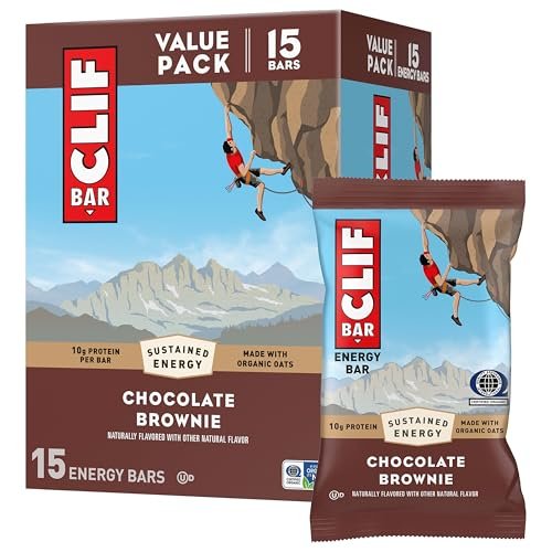 CLIF BAR Energieriegel – Chocolate Brownie – mit Hafer aus biologischem Anbau – 15er-Pack