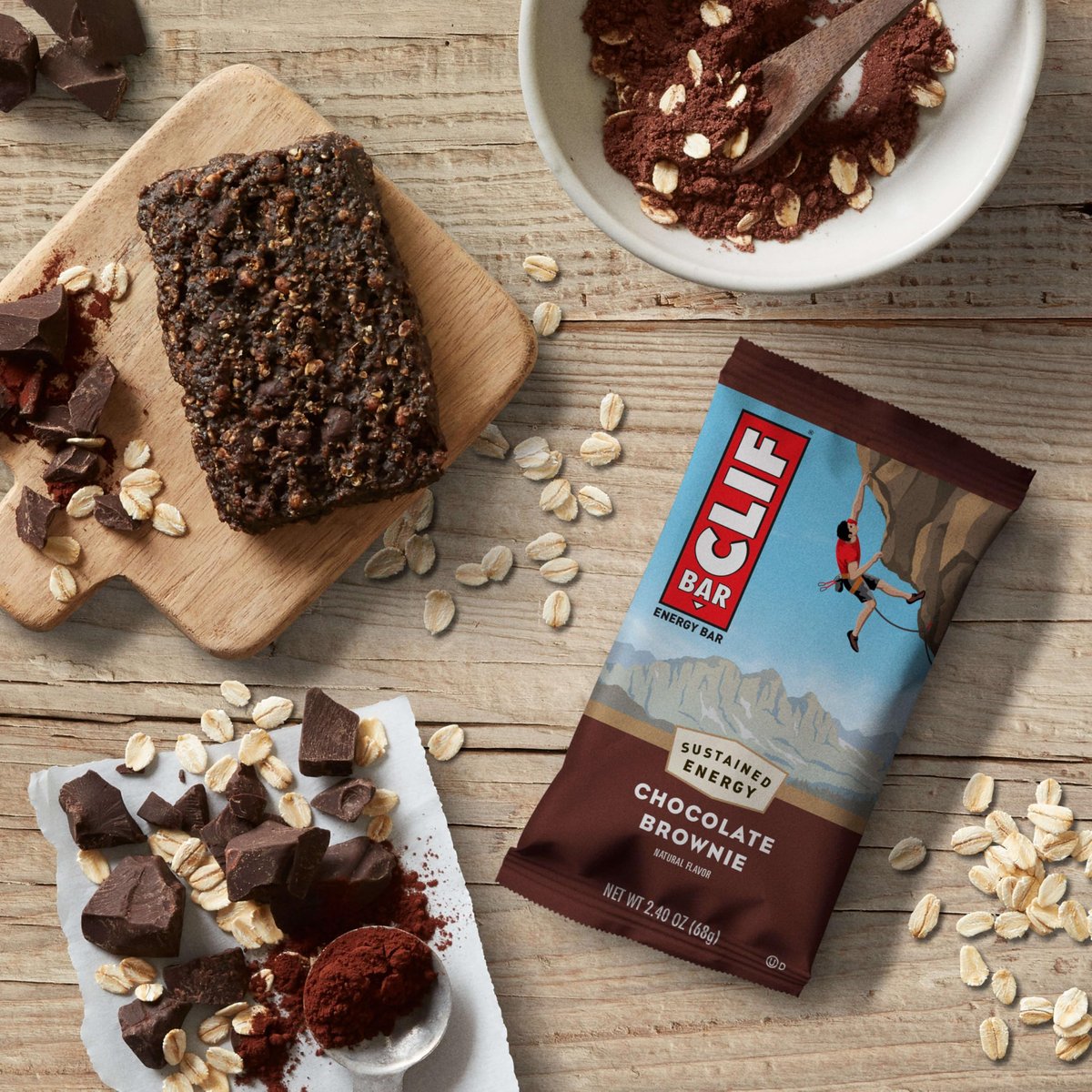 CLIF BAR Energieriegel – Chocolate Brownie – mit Hafer aus biologischem Anbau – 15er-Pack