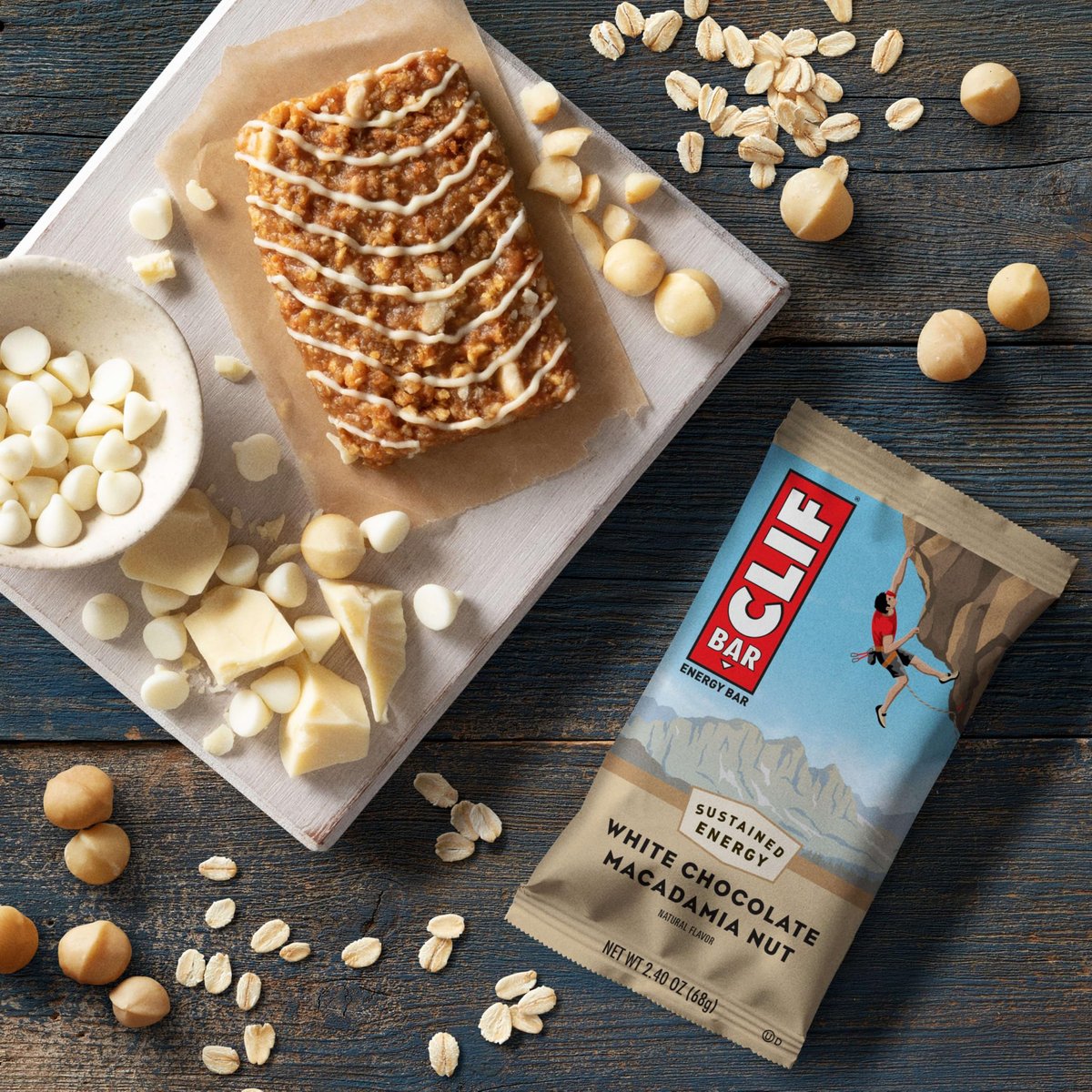CLIF BAR Energie- und Proteinriegel – Weiße Schokolade Macadamianuss – mit Bio-Hafer – 15er-Pack