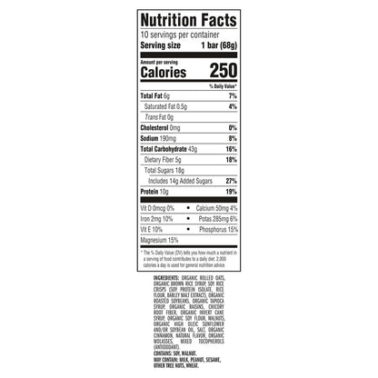 CLIF BAR Energieriegel - Haferflocken Rosinen Walnuss - mit Bio-Hafer - 10er Pack