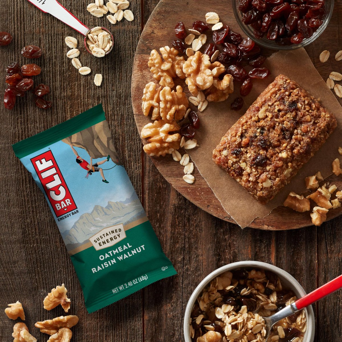 CLIF BAR Energieriegel - Haferflocken Rosinen Walnuss - mit Bio-Hafer - 10er Pack