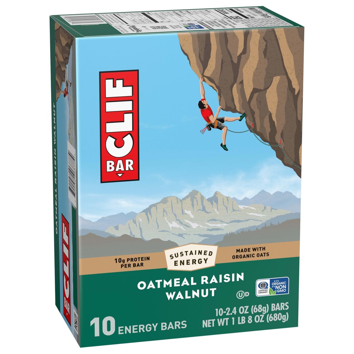 CLIF BAR Energieriegel - Haferflocken Rosinen Walnuss - mit Bio-Hafer - 10er Pack