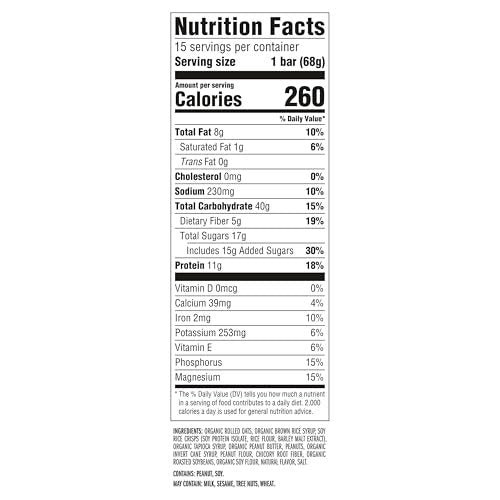 CLIF BAR – Energie- & Proteinriegel – Knusprige Erdnussbutter – mit Hafer aus biologischem Anbau – Energieriegel – Non-GMO – (15er Pack)