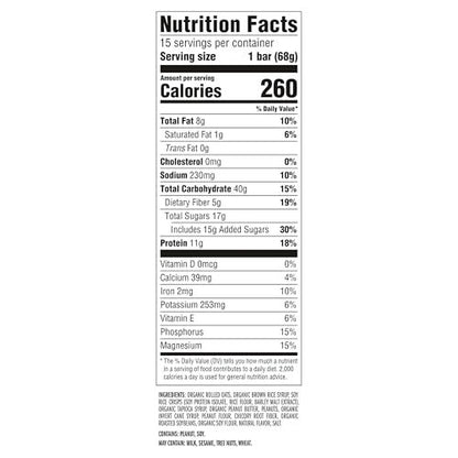 CLIF BAR – Energie- & Proteinriegel – Knusprige Erdnussbutter – mit Hafer aus biologischem Anbau – Energieriegel – Non-GMO – (15er Pack)
