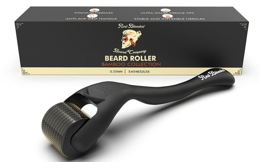 Beard Derma Roller für Bart & Kopfhaut – Microneedling Dermaroller mit Titan-Nadeln für dichteres Bartwachstum, Bartlücken-Füller für Männer