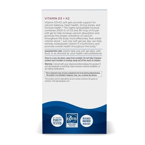 Nordic Naturals Vitamin D3 + K2, Orangengeschmack - 60 Softgels - Synergistische Unterstützung für Knochen, Immunfunktion & Kalziumgleichgewicht - Non-GMO - 60 Portionen