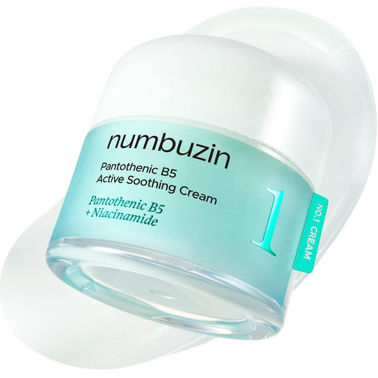 numbuzin No.1 Pantothensäure B5 Aktiv Beruhigende Creme – Talg und Hautunreinheiten entfernen, Pantothensäure, Koreanische Hautpflege, 80 ml