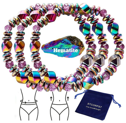 STCORPS7 Magnetarmband für Arthritis, Energie-Gesundheitsschmuck, Therapie für Schlaf, Kristallarmbänder bringen Glück, Wohlstand und Glück (3 Stück bunt), 23,9 cm