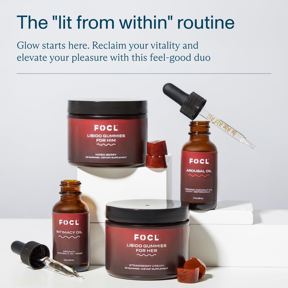 FOCL Female Libido Booster für Frauen – Steigert Verlangen, Erregung, Energie & unterstützt Hormonbalance – Bockshornklee, Grüner Tee (30 Gummies, Erdbeer-Sahne)