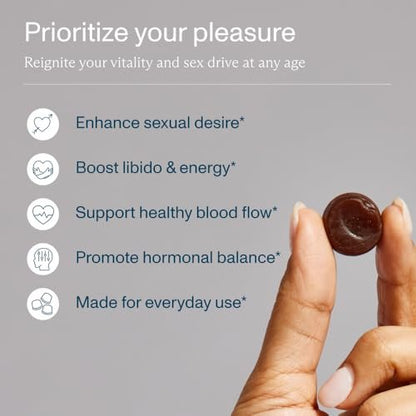 FOCL Female Libido Booster für Frauen – Steigert Verlangen, Erregung, Energie & unterstützt Hormonbalance – Bockshornklee, Grüner Tee (30 Gummies, Erdbeer-Sahne)