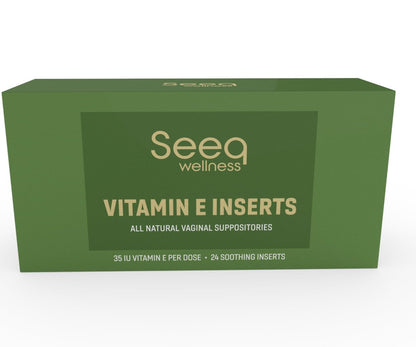 Seeq Wellness Vitamin-E-Zäpfchen – Linderung bei vaginaler Trockenheit und Reizungen – Unterstützung in den Wechseljahren – Natürliche Intimpflege – 35 IE – 24 Stück